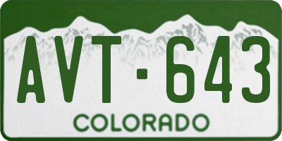 CO license plate AVT643