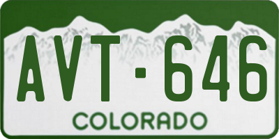 CO license plate AVT646