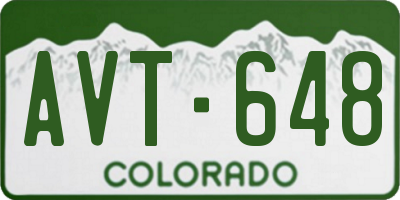 CO license plate AVT648