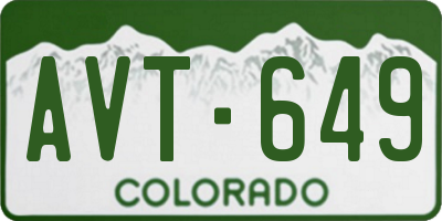CO license plate AVT649
