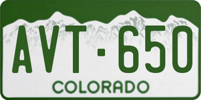 CO license plate AVT650