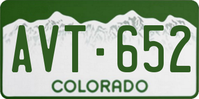 CO license plate AVT652