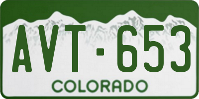 CO license plate AVT653
