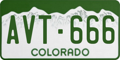 CO license plate AVT666