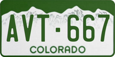CO license plate AVT667