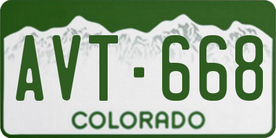 CO license plate AVT668