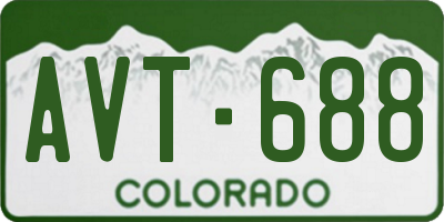 CO license plate AVT688