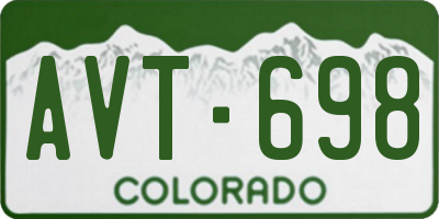 CO license plate AVT698