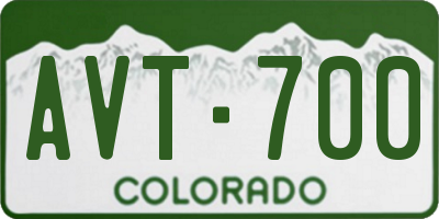 CO license plate AVT700