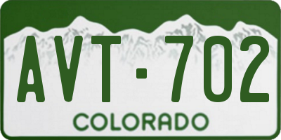 CO license plate AVT702