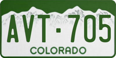 CO license plate AVT705