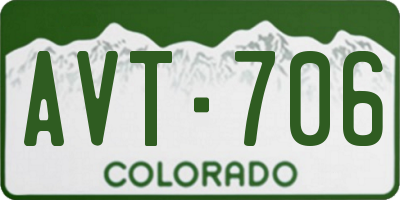 CO license plate AVT706
