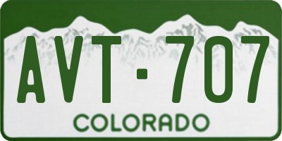 CO license plate AVT707