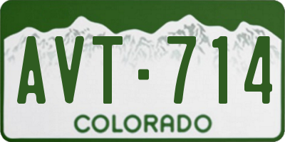 CO license plate AVT714