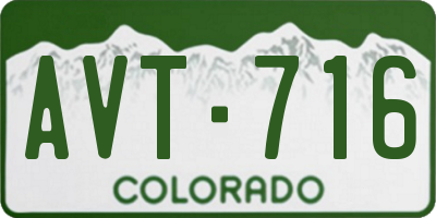 CO license plate AVT716
