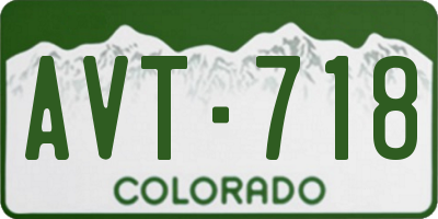 CO license plate AVT718