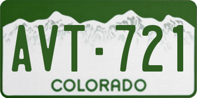 CO license plate AVT721