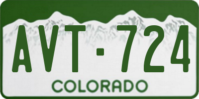 CO license plate AVT724