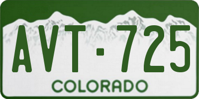 CO license plate AVT725