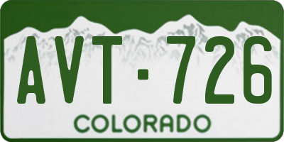 CO license plate AVT726