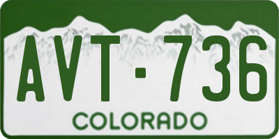 CO license plate AVT736