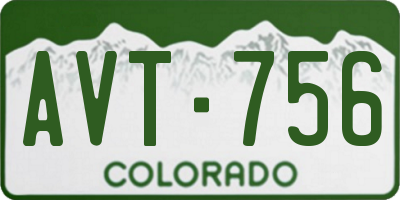 CO license plate AVT756