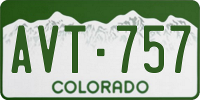 CO license plate AVT757