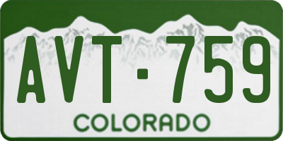 CO license plate AVT759