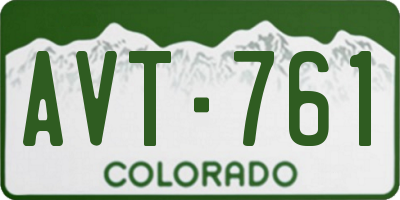 CO license plate AVT761
