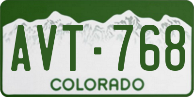 CO license plate AVT768