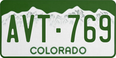 CO license plate AVT769