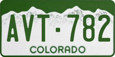 CO license plate AVT782