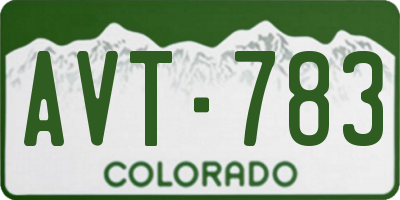 CO license plate AVT783