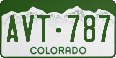 CO license plate AVT787