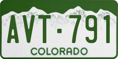 CO license plate AVT791