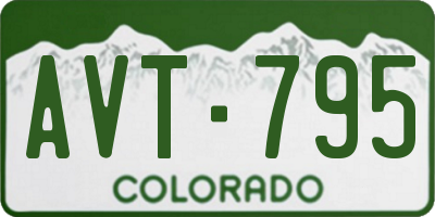 CO license plate AVT795