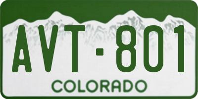 CO license plate AVT801