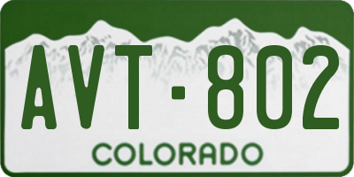 CO license plate AVT802