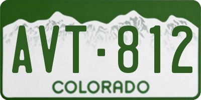 CO license plate AVT812