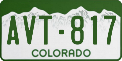 CO license plate AVT817