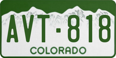 CO license plate AVT818
