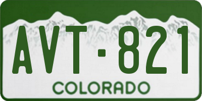 CO license plate AVT821