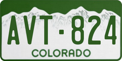 CO license plate AVT824