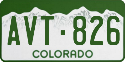 CO license plate AVT826