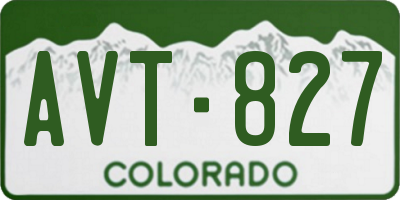 CO license plate AVT827
