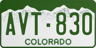 CO license plate AVT830