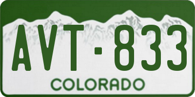 CO license plate AVT833