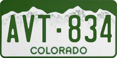 CO license plate AVT834