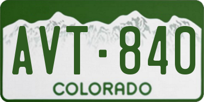 CO license plate AVT840