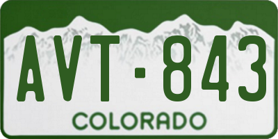 CO license plate AVT843